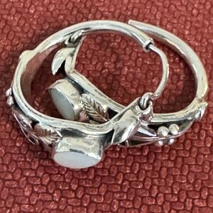 Mother of Pearl hoop 925 earrings